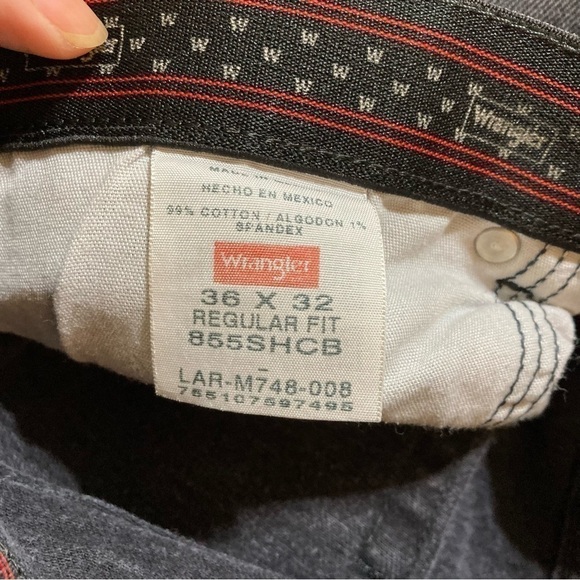 WRANGLER JEANS black denims regular fit size 36/32 Guc - Picture 2 of 11